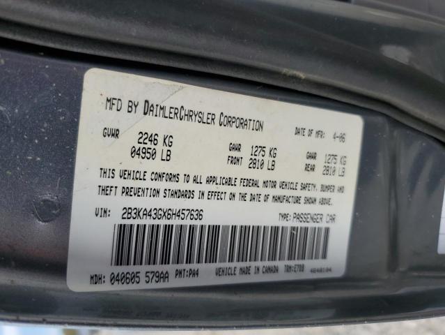 2B3KA43GX6H457636 2006 Dodge Charger Se