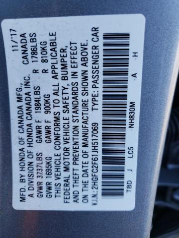 2HGFC2F61JH517069 Honda Civic Lx