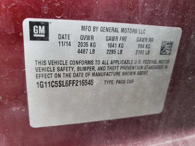 1G11C5SL6FF216546 Chevrolet MALIBU 1LT