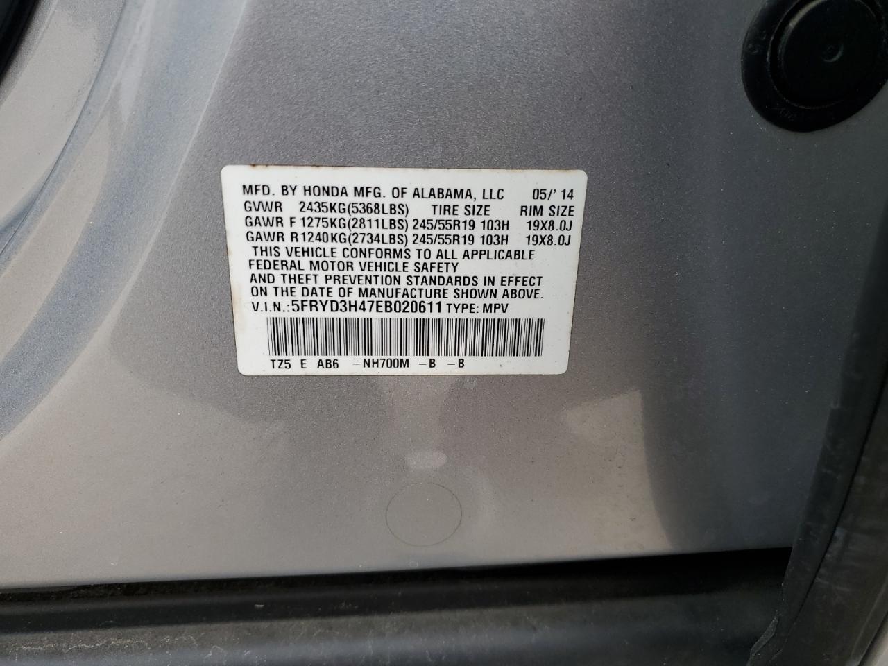 0FRYD3H47EB020611 2014 Acura Mdx Techno