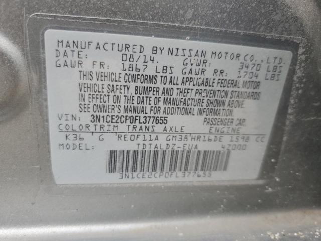 3N1CE2CP0FL377655 Nissan Versa Note S