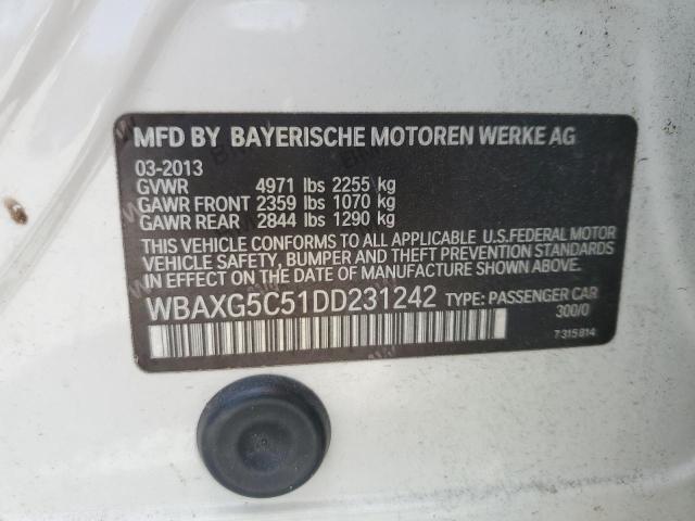 VIN WBAXG5C51DD231242 2013 BMW 5 Series, 528 I no.12