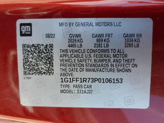 2023 CHEVROLET CAMARO - 1G1FF1R73P0106153