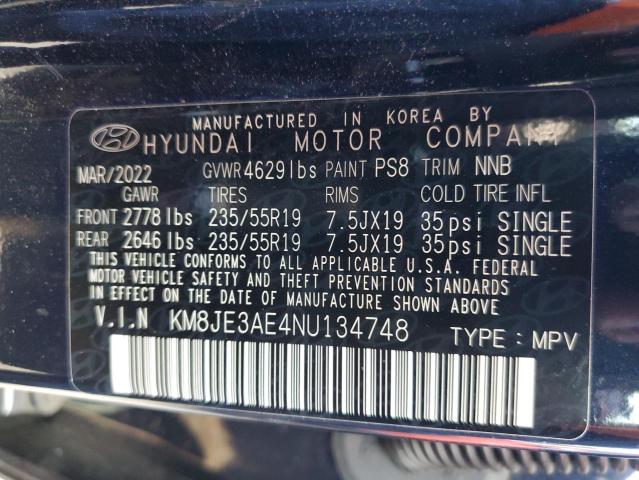 KM8JE3AE4NU134748 Hyundai Tucson Limited