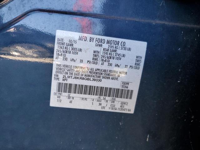 2LMTJ8KR8GBL39330 Lincoln Mkx Select