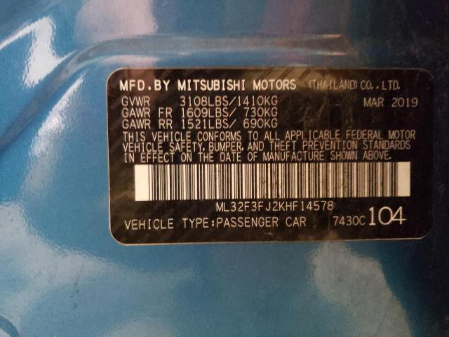 2019 MITSUBISHI MIRAGE G4 - ML32F3FJ2KHF14578