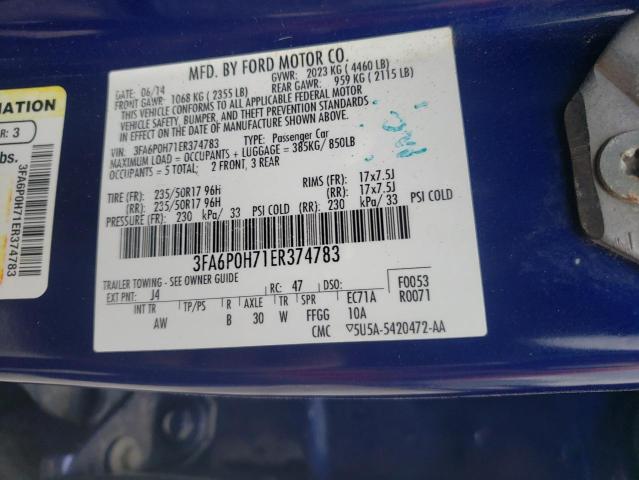 3FA6P0H71ER374783 Ford FUSION SE