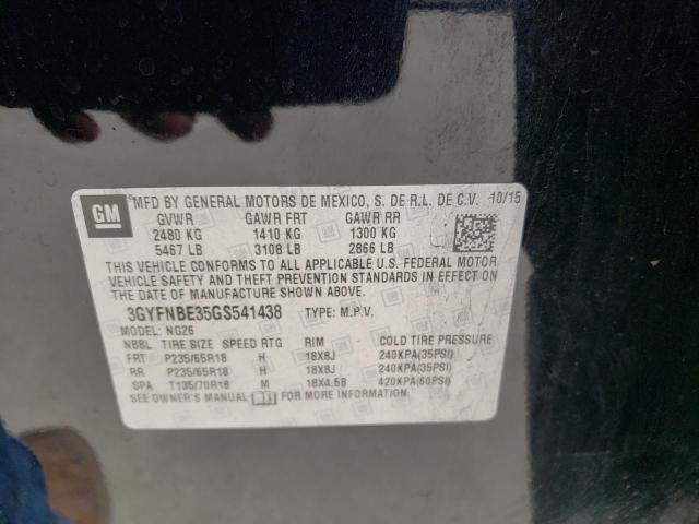 3GYFNBE35GS541438 Cadillac Srx Luxury Collection