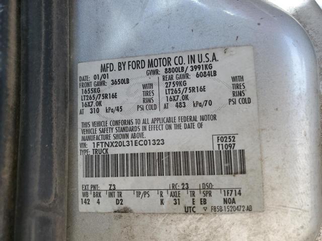 1FTNX20L31EC01323 2001 Ford F250 Super Duty