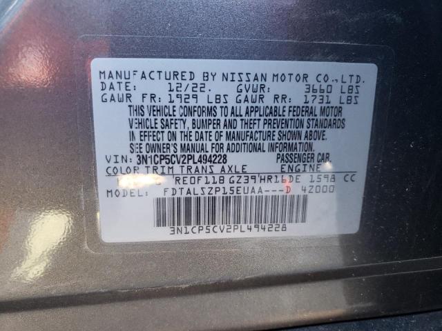 3N1CP5CV2PL494228 Nissan KICKS SV