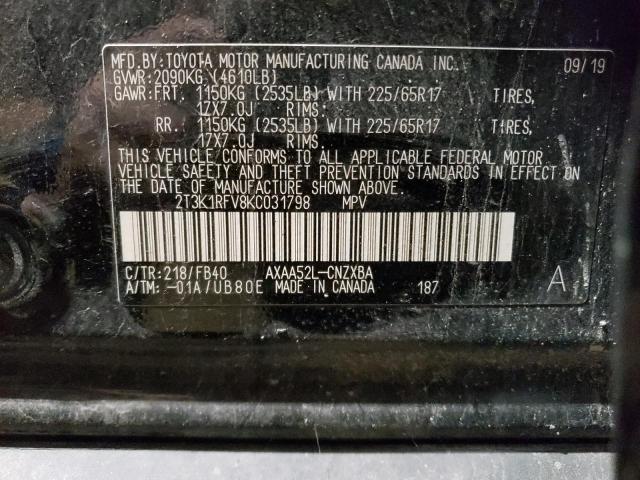 2019 TOYOTA RAV4 LE - 2T3K1RFV8KC031798