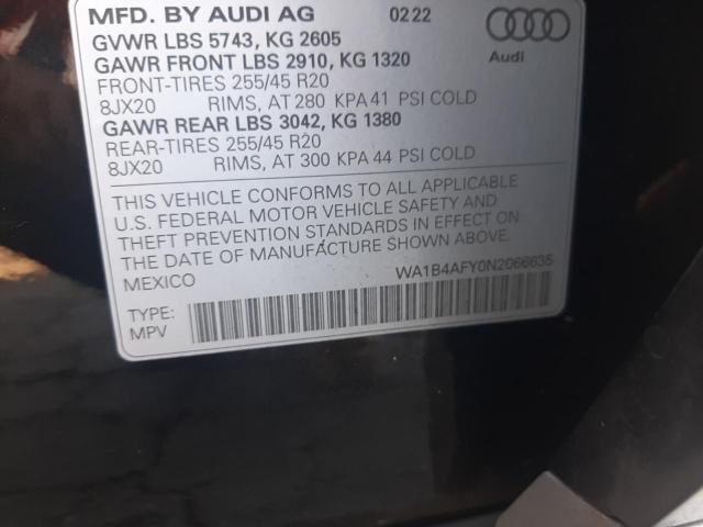 WA1B4AFY0N2066635 Audi SQ5  10