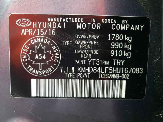 2017 HYUNDAI ELANTRA SE - KMHD84LF5HU167083