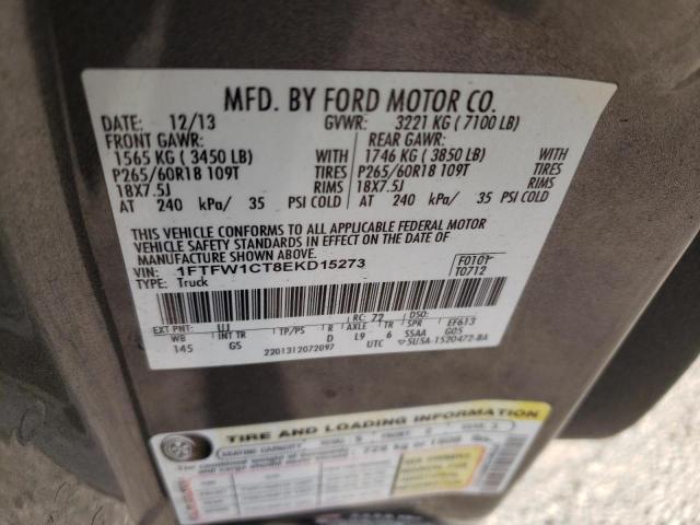 1FTFW1CT8EKD15273 Ford F150 Supercrew