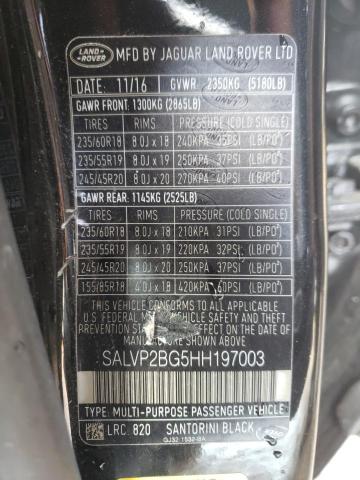 SALVP2BG5HH197003 Land Rover Range Rover Evoque Se