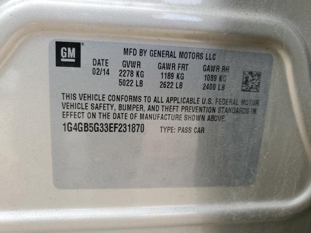 1G4GB5G33EF231870 Buick Lacrosse