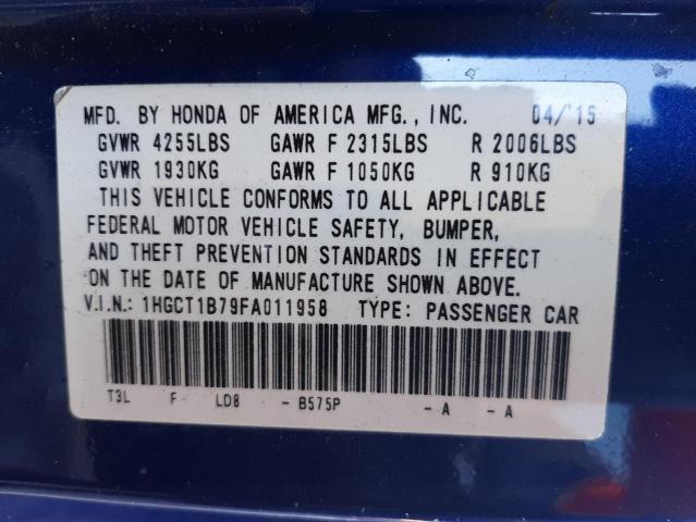 2015 HONDA ACCORD EX - 1HGCT1B79FA011958