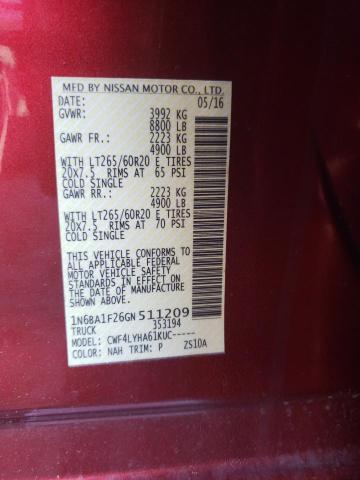 1N6BA1F26GN511209 Nissan Titan Xd Sl