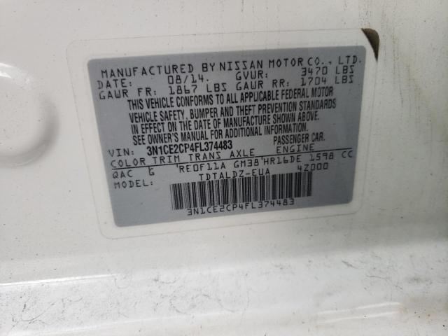 3N1CE2CP4FL374483 Nissan Versa Note S