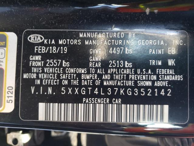 2019 Kia Optima Lx VIN: 5XXGT4L37KG352142 Lot: 73544563