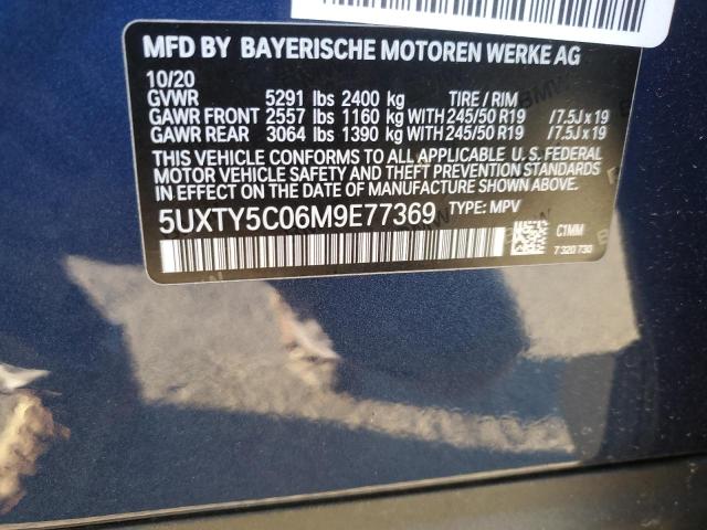 5UXTY5C06M9E77369 2021 BMW X3, photo no. 12