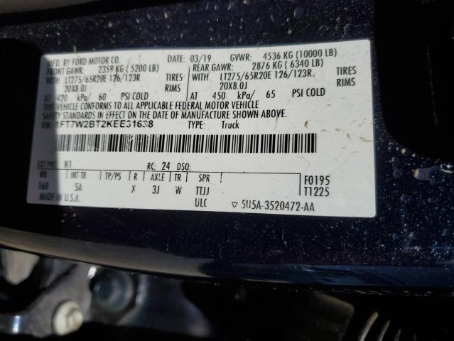 1FT7W2BT2KEE31638 Ford F250 Super Duty