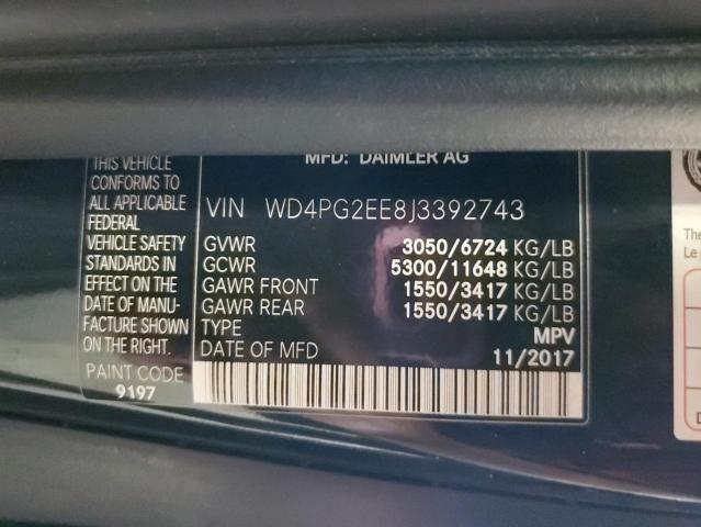 WD4PG2EE8J3392743 | 2018 MERCEDES-BENZ METRIS