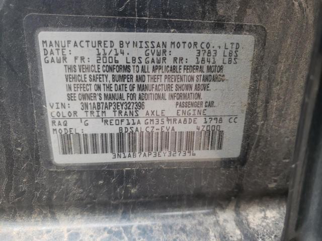 3N1AB7AP3EY327396 Nissan SENTRA S