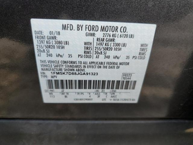 1FM5K7D88JGA91323 Ford EXPLORER XLT