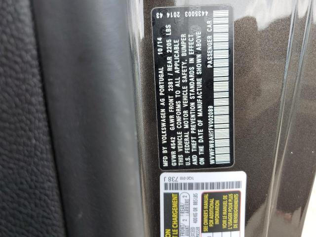 2015 VOLKSWAGEN EOS LUX - WVWFW8AH7FV002089