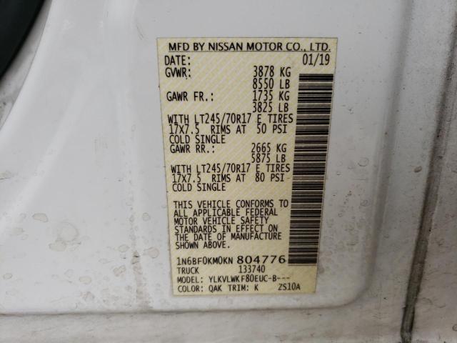2019 NISSAN NV 1500 S - 1N6BF0KM0KN804776