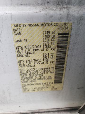 5N1AN0NW3FN654274 Nissan XTERRA X