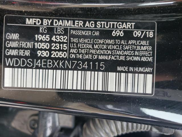 WDDSJ4EBXKN734115 | 2019 MERCEDES-BENZ CLA 250