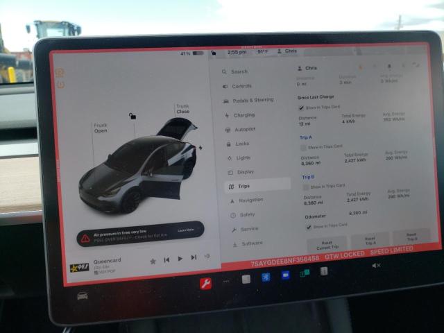 7SAYGDEE8NF356458 Tesla Model Y