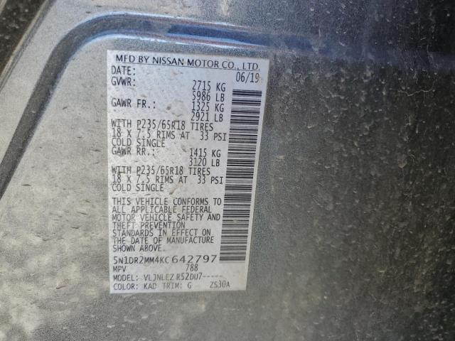 5N1DR2MM4KC642797 Nissan Pathfinder S