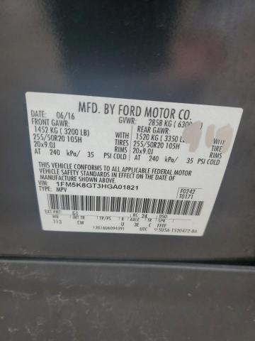 1FM5K8GT3HGA01821 Ford EXPLORER SPORT