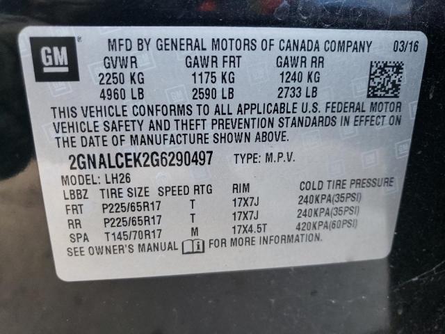 2GNALCEK2G6290497 | 2016 CHEVROLET EQUINOX LT