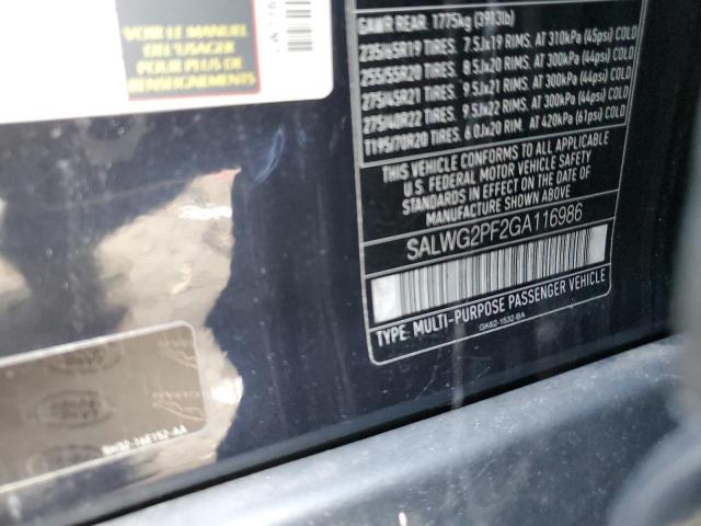 SALWG2PF2GA116986 Land Rover Range Rover Sport Se