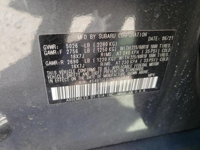 4S4BTGLD3N3102434 Subaru Outback Onyx Edition Xt