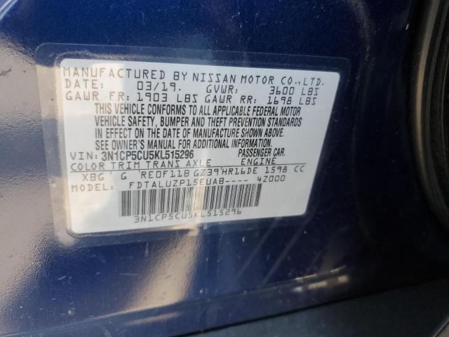 3N1CP5CU5KL515296 Nissan KICKS S