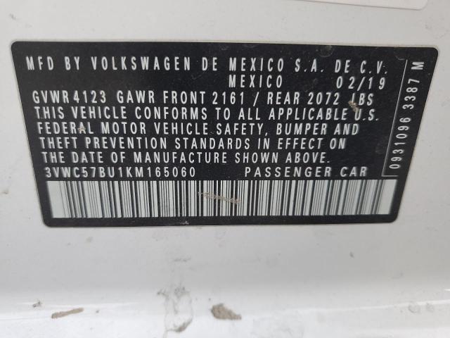 3VWC57BU1KM165060 | 2019 VOLKSWAGEN JETTA S