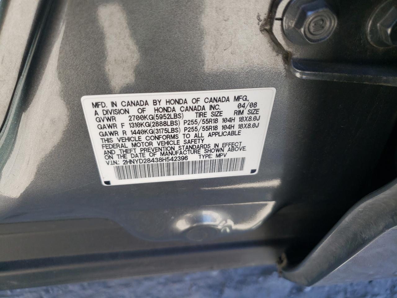 2HNYD28438H542396 2008 Acura Mdx Technology