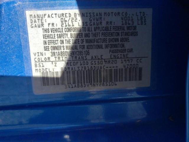3N1AB8DV9NY285106 Nissan SENTRA SR