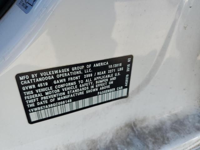  VOLKSWAGEN PASSAT 2016 Білий