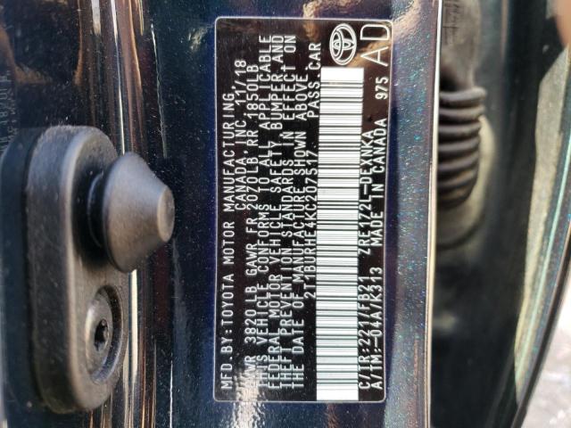 2019 TOYOTA COROLLA L - 2T1BURHE4KC207517
