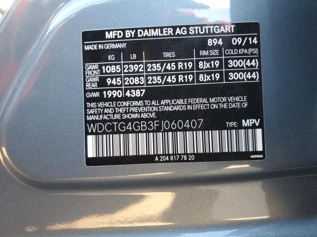 WDCTG4GB3FJ060407 Mercedes-Benz Gla 250 4matic