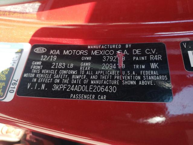 3KPF24AD0LE206430 KIA FORTE FE