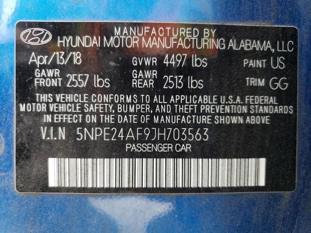 5NPE24AF9JH703563 Hyundai SONATA SE
