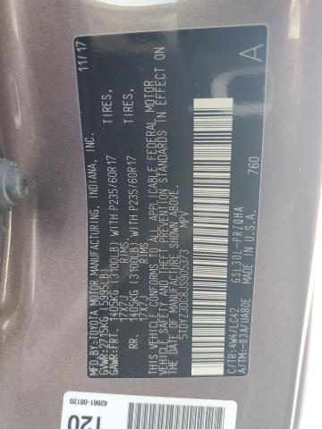 5TDYZ3DC8JS905373 Toyota SIENNA XLE