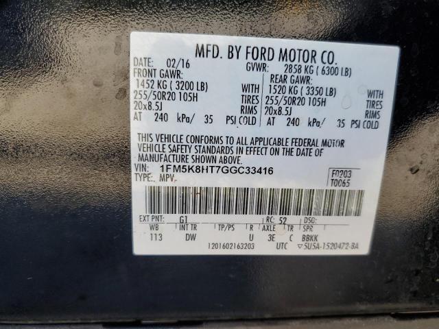 1FM5K8HT7GGC33416 Ford Explorer Platinum